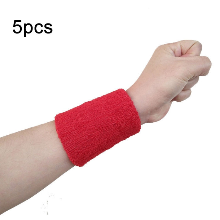 5pcs Women Men Solid Color Cotton Sport Sweatband Brace Wraps Guards, 8x8cm