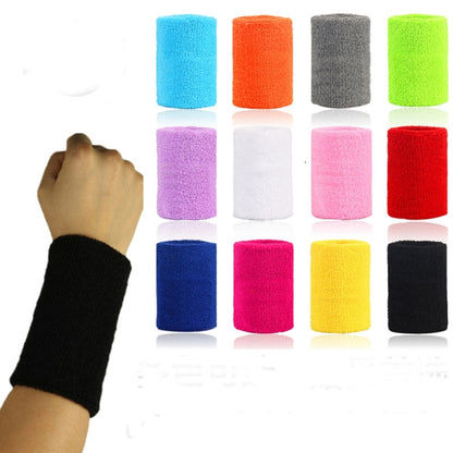 5pcs Women Men Solid Color Cotton Sport Sweatband Brace Wraps Guards, 8x8cm