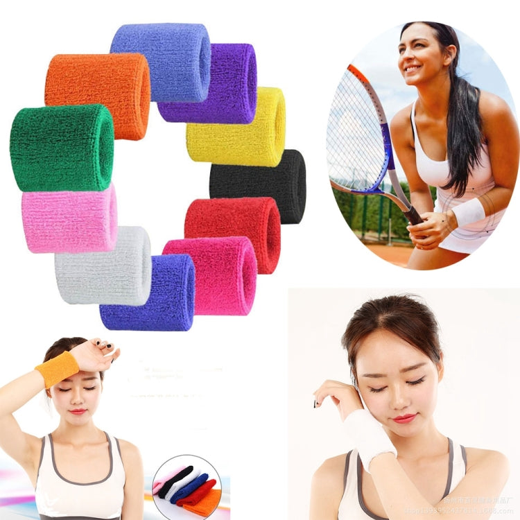 5pcs Women Men Solid Color Cotton Sport Sweatband Brace Wraps Guards, 8x8cm