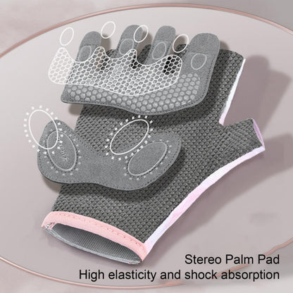 Yoga Sports Gloves Non-slip Shock-absorbing Half-finger Anti-cocoon Gloves, S, M