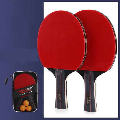 4 Star Table Tennis Racquet with 3 Balls & Bag Set, Long Handle, Short Handle