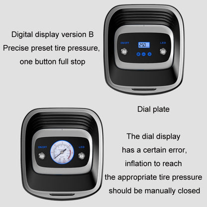 12V Metal Cylinder Smart Digital Display Portable Mini Tire Pump, No. 30 Manual Shutdown, No. 30 Automatic Charging Stopping