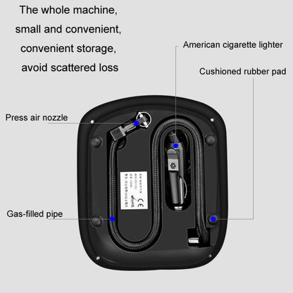 12V Metal Cylinder Smart Digital Display Portable Mini Tire Pump, No. 30 Manual Shutdown, No. 30 Automatic Charging Stopping