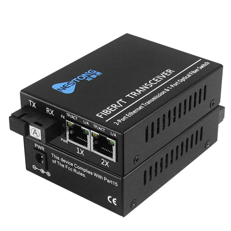 NESTONG  Gigabit Single-mode Fiber Optic Transceiver POE Photoelectric Converter,CN Plug, 10/100/1000M
