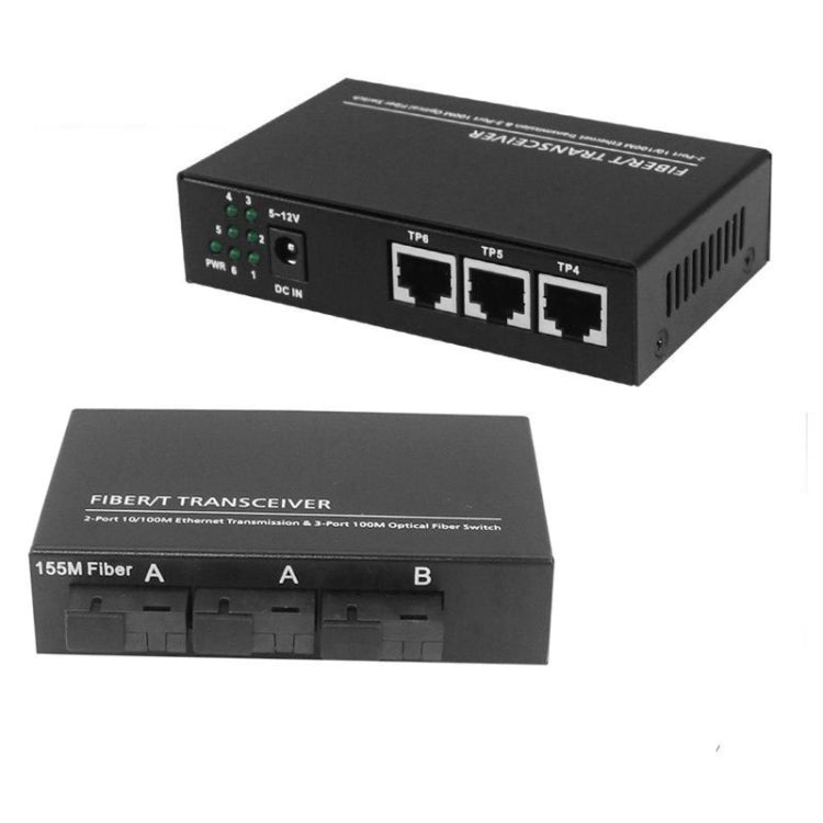 3 Fiber Port & 3 LAN Port 10/100Mbps Ethernet Switch Fiber Optic Switch, 3 Fiber Port & 3 LAN Port  100Mbps