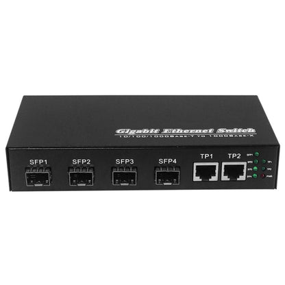 2 x 10/100/1000 RJ45 Port & 4 x 1000M SFP Port Fiber Optic Switch, 4  SFP Port & 2 LAN Port  1000Mbps