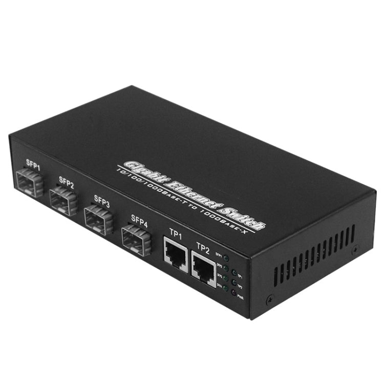 2 x 10/100/1000 RJ45 Port & 4 x 1000M SFP Port Fiber Optic Switch, 4  SFP Port & 2 LAN Port  1000Mbps