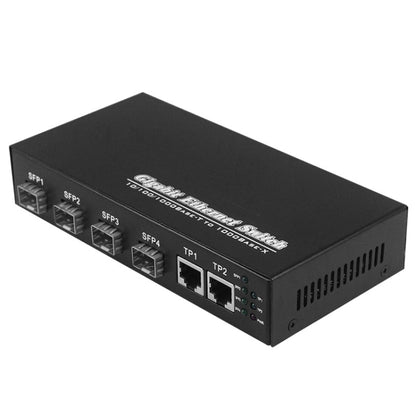 2 x 10/100/1000 RJ45 Port & 4 x 1000M SFP Port Fiber Optic Switch, 4  SFP Port & 2 LAN Port  1000Mbps