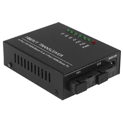 2 Fiber Port & 4 LAN Port 10/100M Ethernet Switch Fiber Optic Switch, 2 Fiber Port & 4 LAN Port 100Mbps
