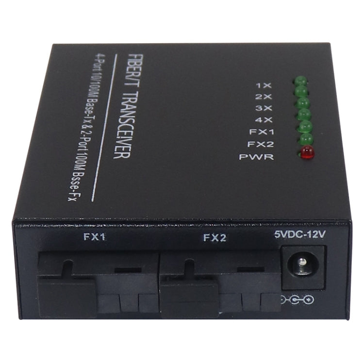 2 Fiber Port & 4 LAN Port 10/100M Ethernet Switch Fiber Optic Switch, 2 Fiber Port & 4 LAN Port 100Mbps