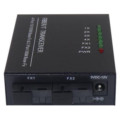 2 Fiber Port & 4 LAN Port 10/100M Ethernet Switch Fiber Optic Switch, 2 Fiber Port & 4 LAN Port 100Mbps