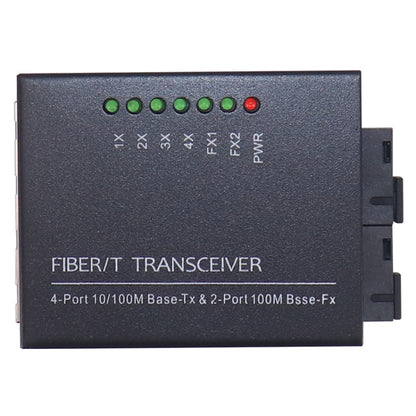 2 Fiber Port & 4 LAN Port 10/100M Ethernet Switch Fiber Optic Switch, 2 Fiber Port & 4 LAN Port 100Mbps