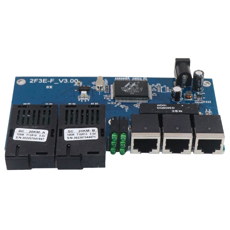 2 Fiber Port+3 Ethernet Port  AB-PCBA 100Mbps Fiber Transceiver, 2 Fiber Port+3 Ethernet Port AB-PCBA