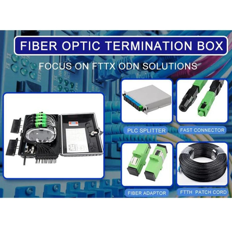 FTTH Distribution Box with 16 PLC Splitter Can Hold Up to 16 Subscribers Drop Cable, 16 Core
