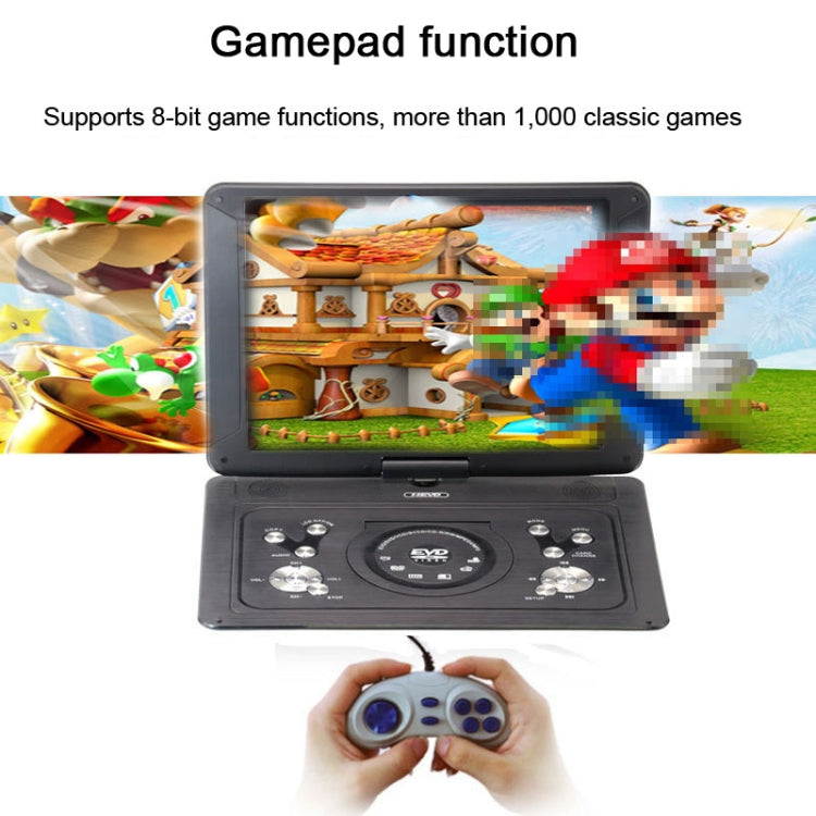 14.1-Inch Screen Portable DVD Player Support USB/SD/AV Input With Gamepad, EU Plug, US Plug, UK Plug