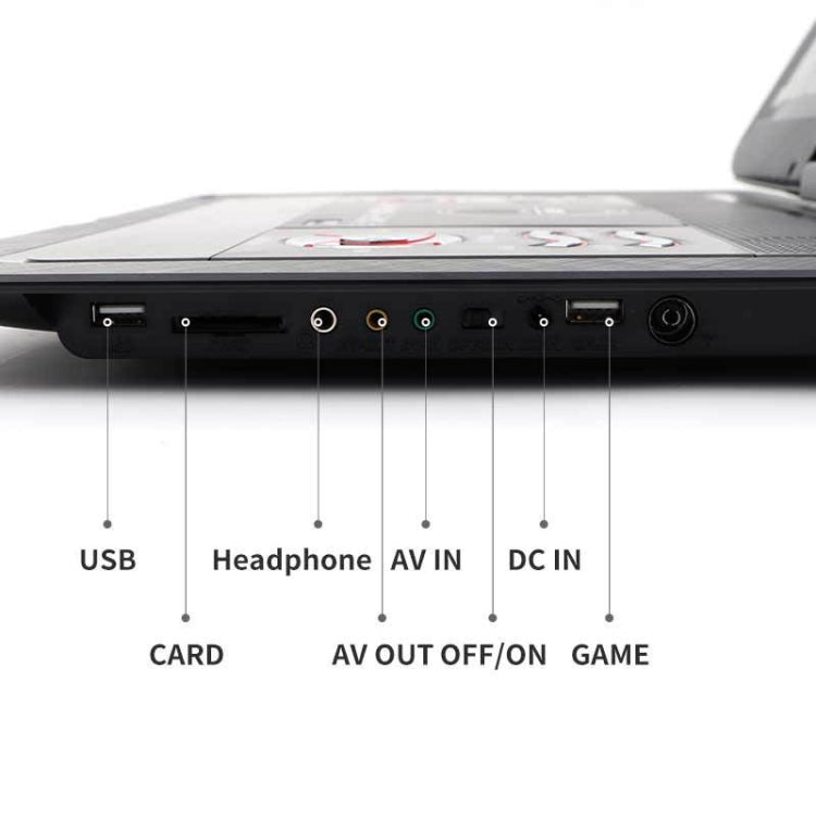14.1-Inch Screen Portable DVD Player Support USB/SD/AV Input With Gamepad, EU Plug, US Plug, UK Plug