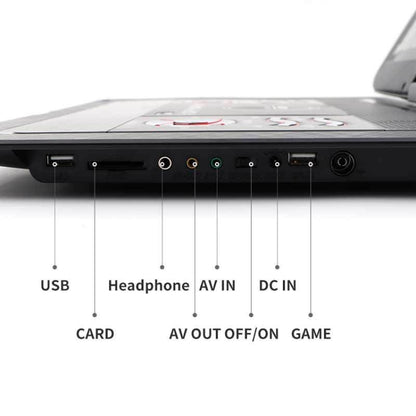 14.1-Inch Screen Portable DVD Player Support USB/SD/AV Input With Gamepad, EU Plug, US Plug, UK Plug