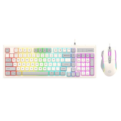 K-Snake Wired E-Sports Keyboard Mouse Mechanical Feel 98 Key Desktop Computer Notebook Keyboard, Keyboard+Mouse (Blue), Keyboard+Mouse (Gray), Keyboard+Mouse (Pink), Single Keyboard (Blue), Single Keyboard (Pink), Single Keyboard (Gray)