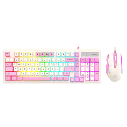K-Snake Wired E-Sports Keyboard Mouse Mechanical Feel 98 Key Desktop Computer Notebook Keyboard, Keyboard+Mouse (Blue), Keyboard+Mouse (Gray), Keyboard+Mouse (Pink), Single Keyboard (Blue), Single Keyboard (Pink), Single Keyboard (Gray)