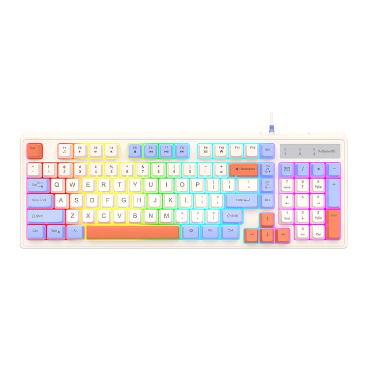 K-Snake Wired E-Sports Keyboard Mouse Mechanical Feel 98 Key Desktop Computer Notebook Keyboard, Keyboard+Mouse (Blue), Keyboard+Mouse (Gray), Keyboard+Mouse (Pink), Single Keyboard (Blue), Single Keyboard (Pink), Single Keyboard (Gray)