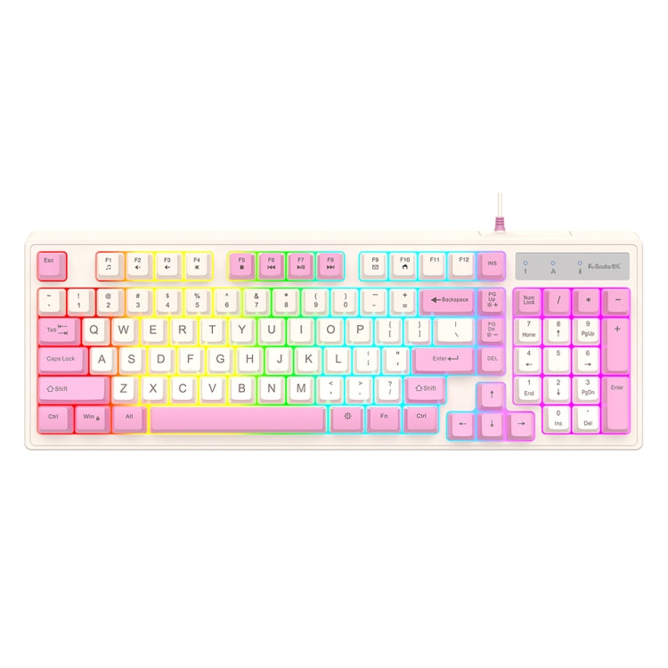 K-Snake Wired E-Sports Keyboard Mouse Mechanical Feel 98 Key Desktop Computer Notebook Keyboard, Keyboard+Mouse (Blue), Keyboard+Mouse (Gray), Keyboard+Mouse (Pink), Single Keyboard (Blue), Single Keyboard (Pink), Single Keyboard (Gray)