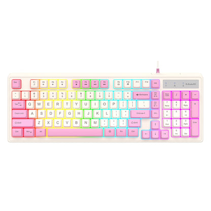 K-Snake Wired E-Sports Keyboard Mouse Mechanical Feel 98 Key Desktop Computer Notebook Keyboard, Keyboard+Mouse (Blue), Keyboard+Mouse (Gray), Keyboard+Mouse (Pink), Single Keyboard (Blue), Single Keyboard (Pink), Single Keyboard (Gray)
