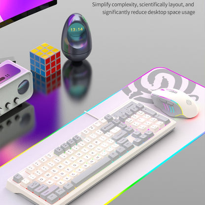 K-Snake Wired E-Sports Keyboard Mouse Mechanical Feel 98 Key Desktop Computer Notebook Keyboard, Keyboard+Mouse (Blue), Keyboard+Mouse (Gray), Keyboard+Mouse (Pink), Single Keyboard (Blue), Single Keyboard (Pink), Single Keyboard (Gray)