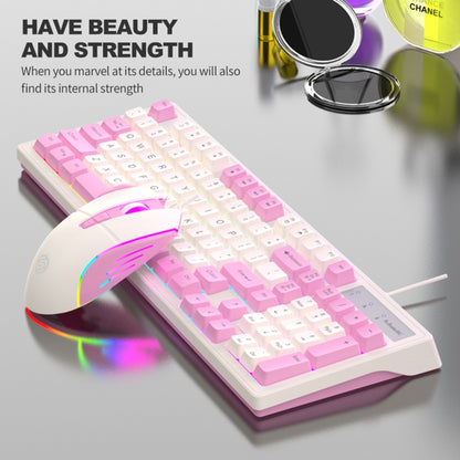 K-Snake Wired E-Sports Keyboard Mouse Mechanical Feel 98 Key Desktop Computer Notebook Keyboard, Keyboard+Mouse (Blue), Keyboard+Mouse (Gray), Keyboard+Mouse (Pink), Single Keyboard (Blue), Single Keyboard (Pink), Single Keyboard (Gray)