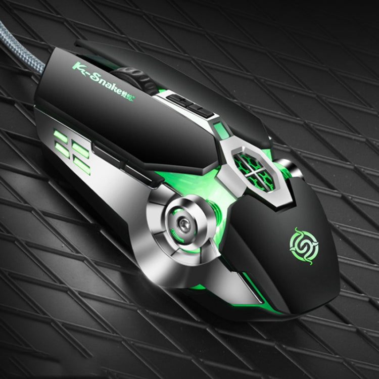 K-Snake Q7 Game Wired 7 Color Illuminated USB 4000 DPI Mechanical Mouse, Q7 Scrub Black, Q7 Silver Gray, Q7 White