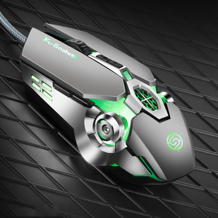 K-Snake Q7 Game Wired 7 Color Illuminated USB 4000 DPI Mechanical Mouse, Q7 Scrub Black, Q7 Silver Gray, Q7 White