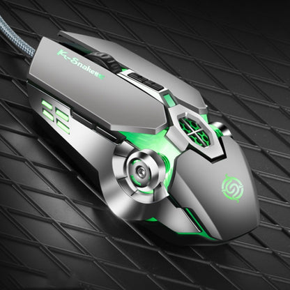 K-Snake Q7 Game Wired 7 Color Illuminated USB 4000 DPI Mechanical Mouse, Q7 Scrub Black, Q7 Silver Gray, Q7 White