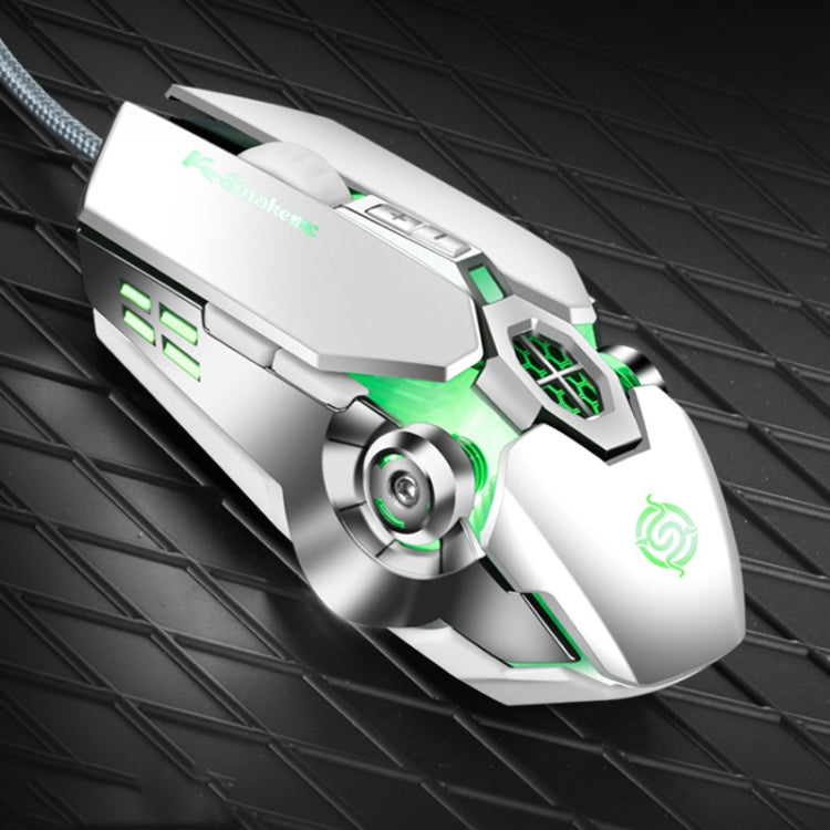 K-Snake Q7 Game Wired 7 Color Illuminated USB 4000 DPI Mechanical Mouse, Q7 Scrub Black, Q7 Silver Gray, Q7 White