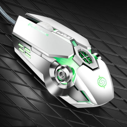 K-Snake Q7 Game Wired 7 Color Illuminated USB 4000 DPI Mechanical Mouse, Q7 Scrub Black, Q7 Silver Gray, Q7 White