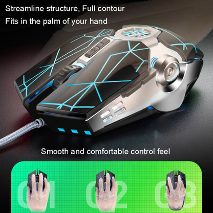 K-Snake Q7 Game Wired 7 Color Illuminated USB 4000 DPI Mechanical Mouse, Q7 Scrub Black, Q7 Silver Gray, Q7 White