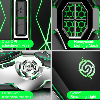K-Snake Q7 Game Wired 7 Color Illuminated USB 4000 DPI Mechanical Mouse, Q7 Scrub Black, Q7 Silver Gray, Q7 White