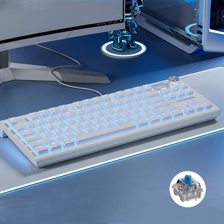 LANGTU LT84 Mechanical Luminous Keyboard, Wired Single-mode Green Shaft (White), Wired Single-mode Red Shaft (White), Wired Single-mode Silver Gray Shaft (White), Wired Single-mode Silver Gray Shaft (Daybreak)...