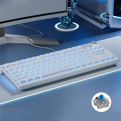 LANGTU LT84 Mechanical Luminous Keyboard, Wired Single-mode Green Shaft (White), Wired Single-mode Red Shaft (White), Wired Single-mode Silver Gray Shaft (White), Wired Single-mode Silver Gray Shaft (Daybreak)...