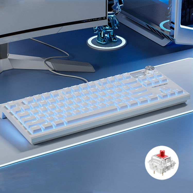 LANGTU LT84 Mechanical Luminous Keyboard, Wired Single-mode Green Shaft (White), Wired Single-mode Red Shaft (White), Wired Single-mode Silver Gray Shaft (White), Wired Single-mode Silver Gray Shaft (Daybreak)...