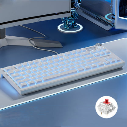 LANGTU LT84 Mechanical Luminous Keyboard, Wired Single-mode Green Shaft (White), Wired Single-mode Red Shaft (White), Wired Single-mode Silver Gray Shaft (White), Wired Single-mode Silver Gray Shaft (Daybreak)...