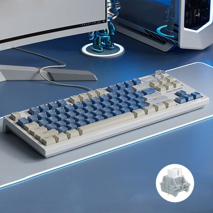LANGTU LT84 Mechanical Luminous Keyboard, Wired Single-mode Green Shaft (White), Wired Single-mode Red Shaft (White), Wired Single-mode Silver Gray Shaft (White), Wired Single-mode Silver Gray Shaft (Daybreak)...