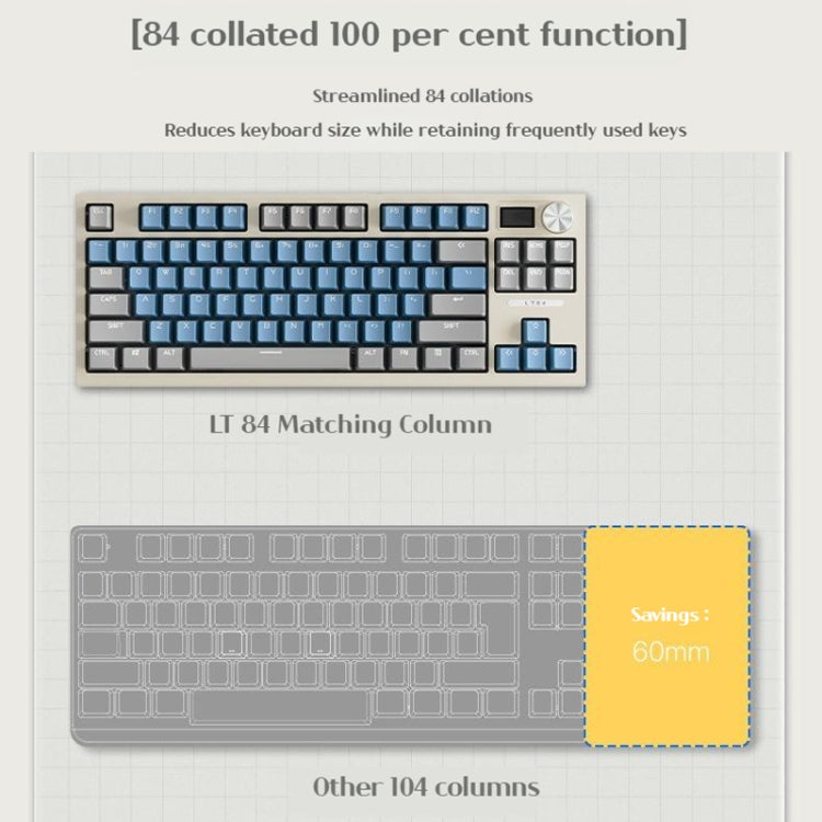 LANGTU LT84 Mechanical Luminous Keyboard, Wired Single-mode Green Shaft (White), Wired Single-mode Red Shaft (White), Wired Single-mode Silver Gray Shaft (White), Wired Single-mode Silver Gray Shaft (Daybreak)...