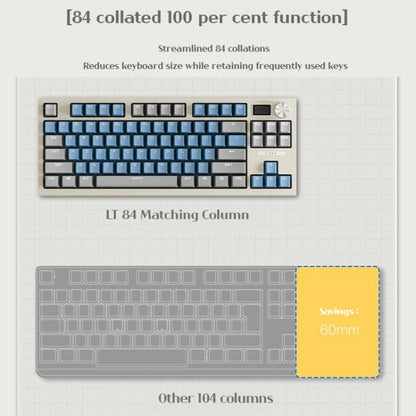 LANGTU LT84 Mechanical Luminous Keyboard, Wired Single-mode Green Shaft (White), Wired Single-mode Red Shaft (White), Wired Single-mode Silver Gray Shaft (White), Wired Single-mode Silver Gray Shaft (Daybreak)...