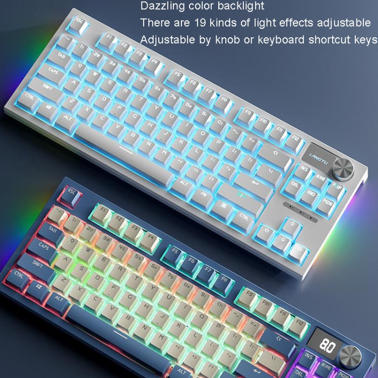 LANGTU LT84 Mechanical Luminous Keyboard, Wired Single-mode Green Shaft (White), Wired Single-mode Red Shaft (White), Wired Single-mode Silver Gray Shaft (White), Wired Single-mode Silver Gray Shaft (Daybreak)...