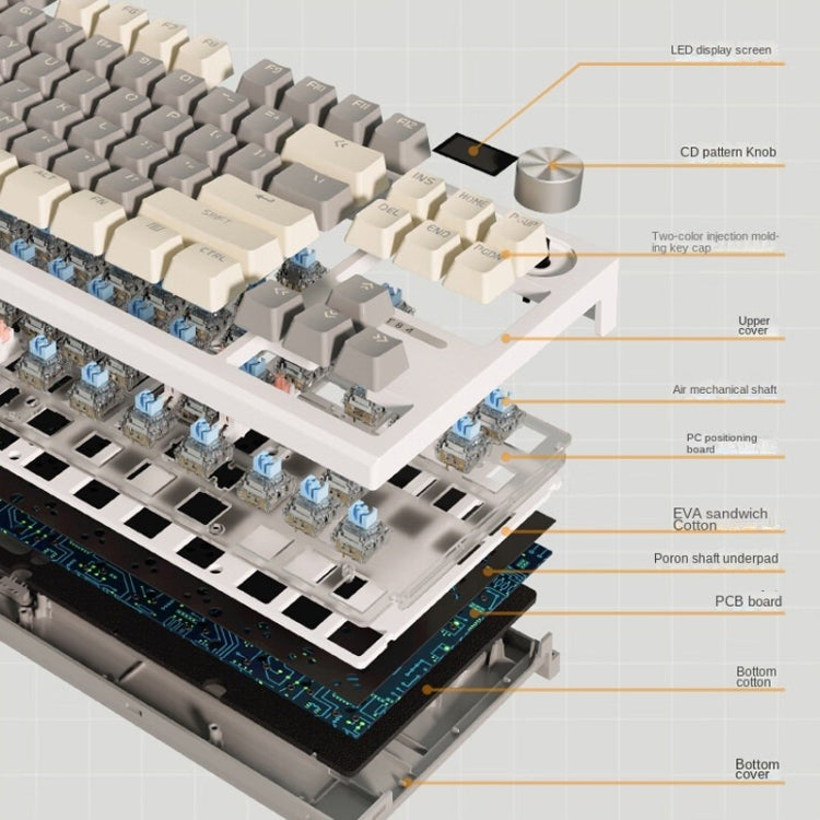 LANGTU LT84 Mechanical Luminous Keyboard, Wired Single-mode Green Shaft (White), Wired Single-mode Red Shaft (White), Wired Single-mode Silver Gray Shaft (White), Wired Single-mode Silver Gray Shaft (Daybreak)...