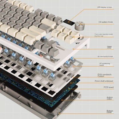 LANGTU LT84 Mechanical Luminous Keyboard, Wired Single-mode Green Shaft (White), Wired Single-mode Red Shaft (White), Wired Single-mode Silver Gray Shaft (White), Wired Single-mode Silver Gray Shaft (Daybreak)...