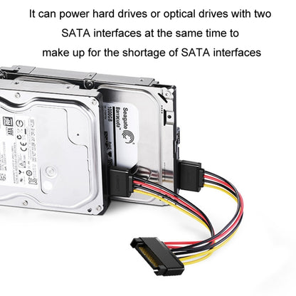 15P to Dual 15P One to Two SATA Hard Drive Power Conversion Cable, SATA 15P to Dual 15P