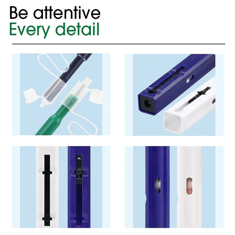 2pcs /Set Fiber Optic Cleaning Pen Endface Cleaner Fiber Optic Cleaning Tool for 1.25mm LC/Mu and 2.5mm SC/ST/FC, SC+LC