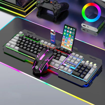 K-Snake Mechanical Feel Keyboard Mouse Kit USB Wired 104 Keycaps Computer Keyboard, Keyboard+Mouse (Black Gray), Keyboard+Mouse (White), Keyboard+Mouse (Black), Single Keyboard (White), Single Keyboard (Black)