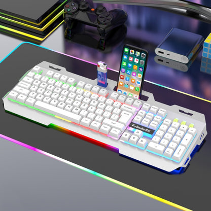 K-Snake Mechanical Feel Keyboard Mouse Kit USB Wired 104 Keycaps Computer Keyboard, Keyboard+Mouse (Black Gray), Keyboard+Mouse (White), Keyboard+Mouse (Black), Single Keyboard (White), Single Keyboard (Black)