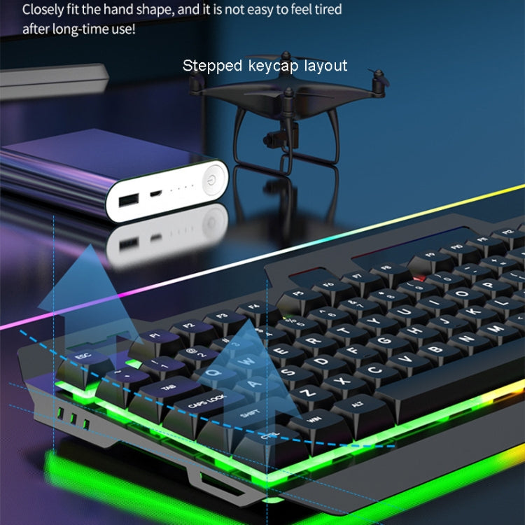 K-Snake Mechanical Feel Keyboard Mouse Kit USB Wired 104 Keycaps Computer Keyboard, Keyboard+Mouse (Black Gray), Keyboard+Mouse (White), Keyboard+Mouse (Black), Single Keyboard (White), Single Keyboard (Black)